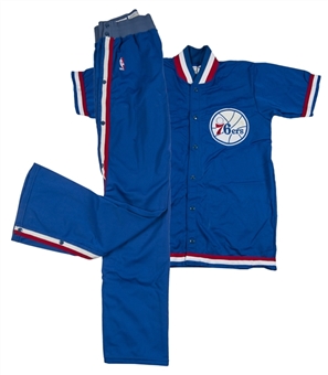1986-87 Julius "Dr. J" Erving Game Used 76ers Warm-Up Outfit (Meza LOA)